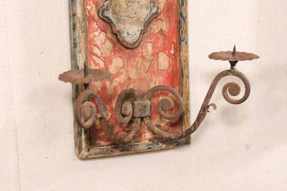 19th Century Italian Wall Mounted Candle Sconces - A Pair - 10