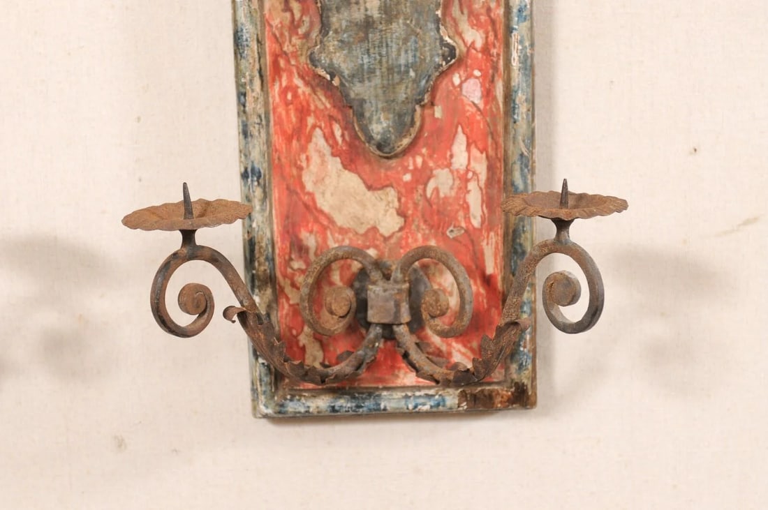 19th Century Italian Wall Mounted Candle Sconces - A Pair - 2