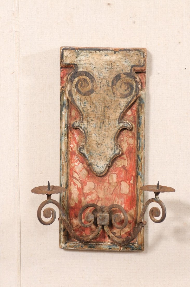 19th Century Italian Wall Mounted Candle Sconces - A Pair - 9