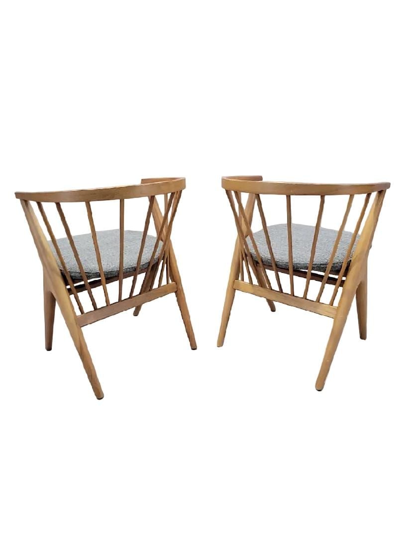 MCM Sibast M?bler No 8 Style Teak Captain Chairs - Pair - 2