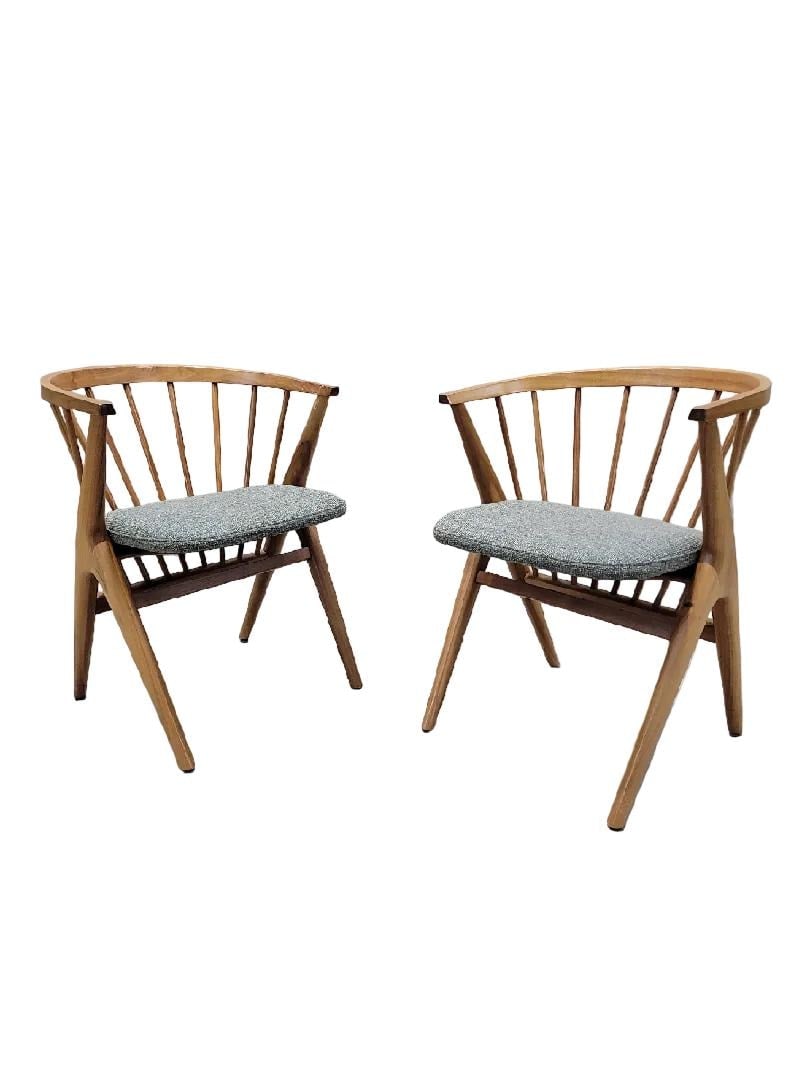 MCM Sibast M?bler No 8 Style Teak Captain Chairs - Pair - 5