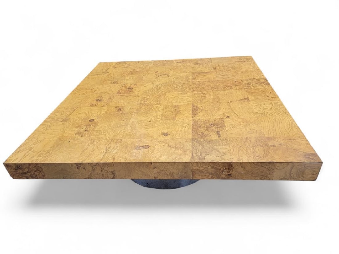 MCM Milo Baughman Style Burl Coffee Table by Pace - 4