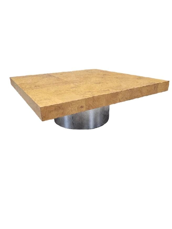 MCM Milo Baughman Style Burl Coffee Table by Pace - 6