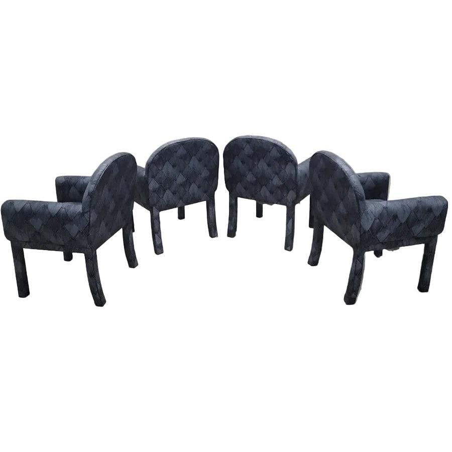 Vintage Postmodern Deco Style Dining Chairs - Set of 8 - 8