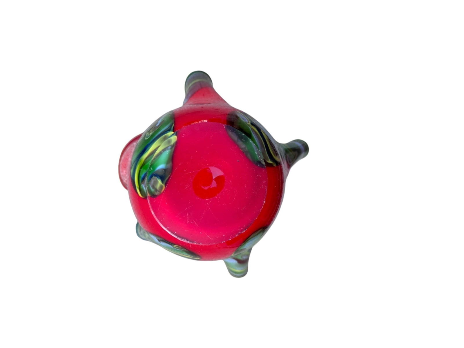 Vintage Italian Red & Green Glass Vase - 5