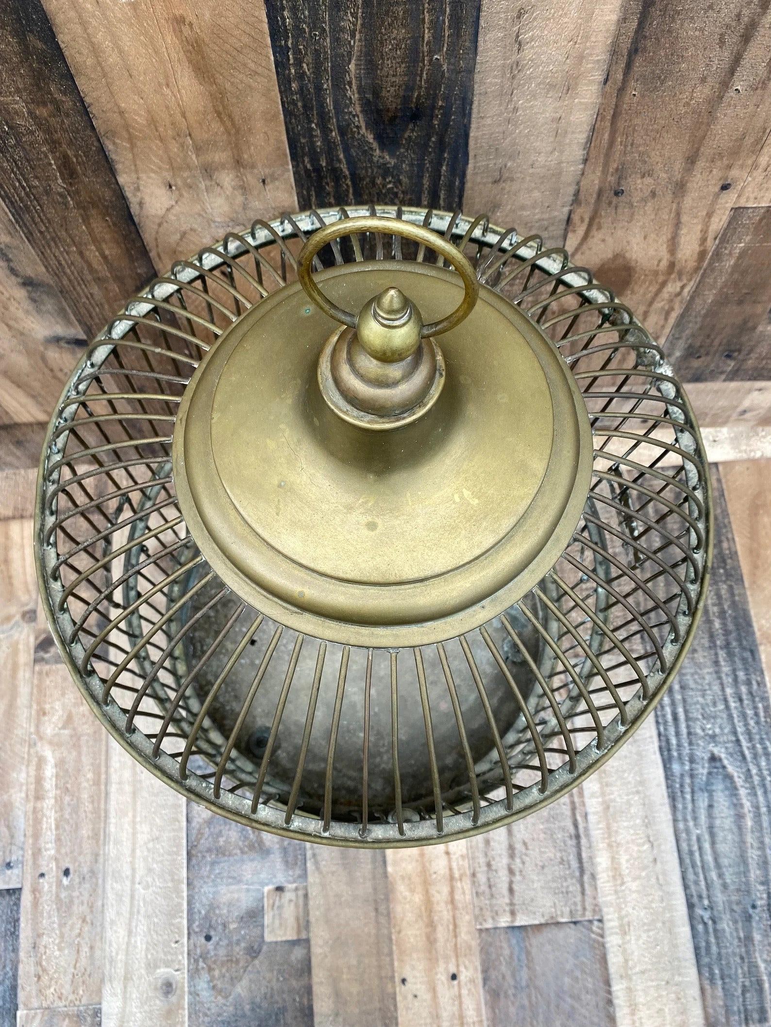 Antique Hanging Chinese Birdcage with Brass Patina - 2