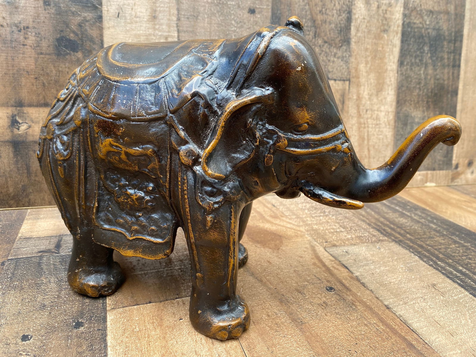 Antique Ornate Bronze Elephants - Pair - 6