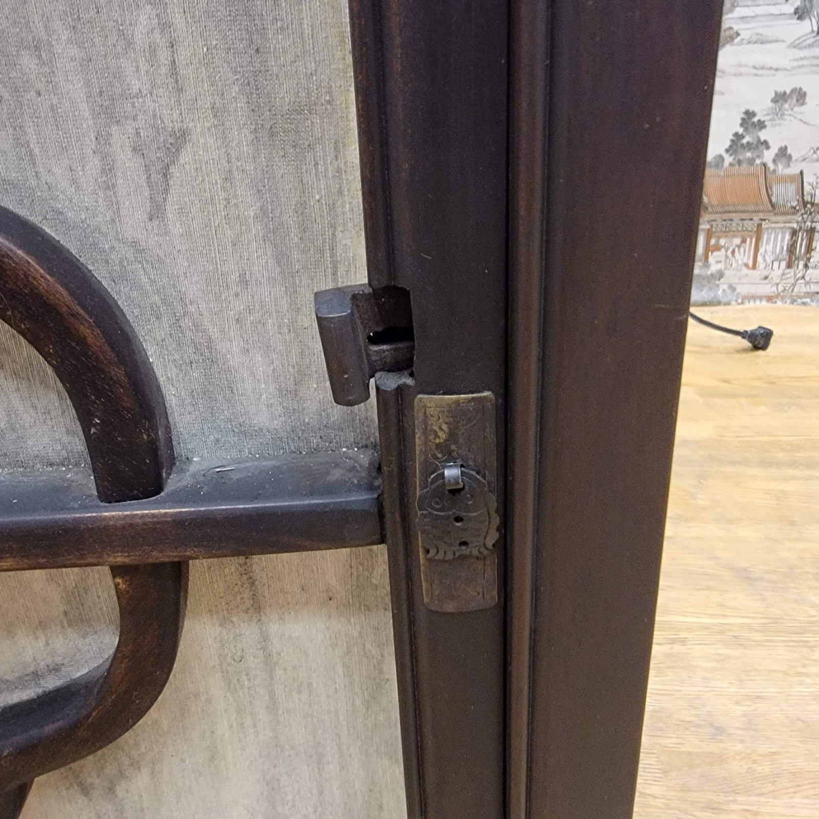 Vintage Chinese Carved Elm Side Tables with Light - Pair - 4