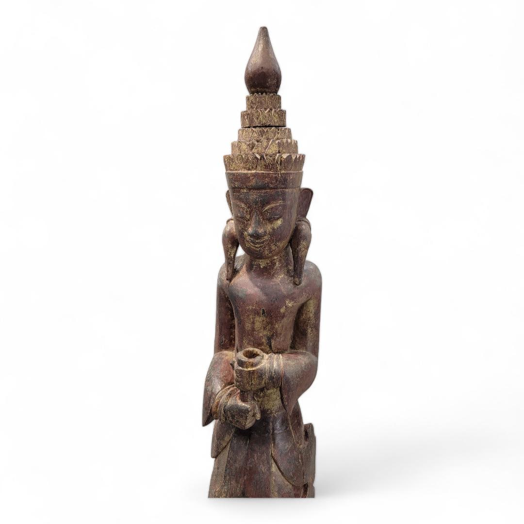 Antique Burmese Monastic Sculptures - Set of 2 - 2