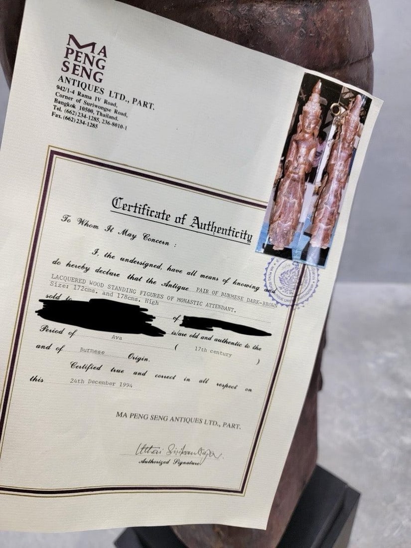 Antique Burmese Monastic Sculptures - Set of 2 - 9