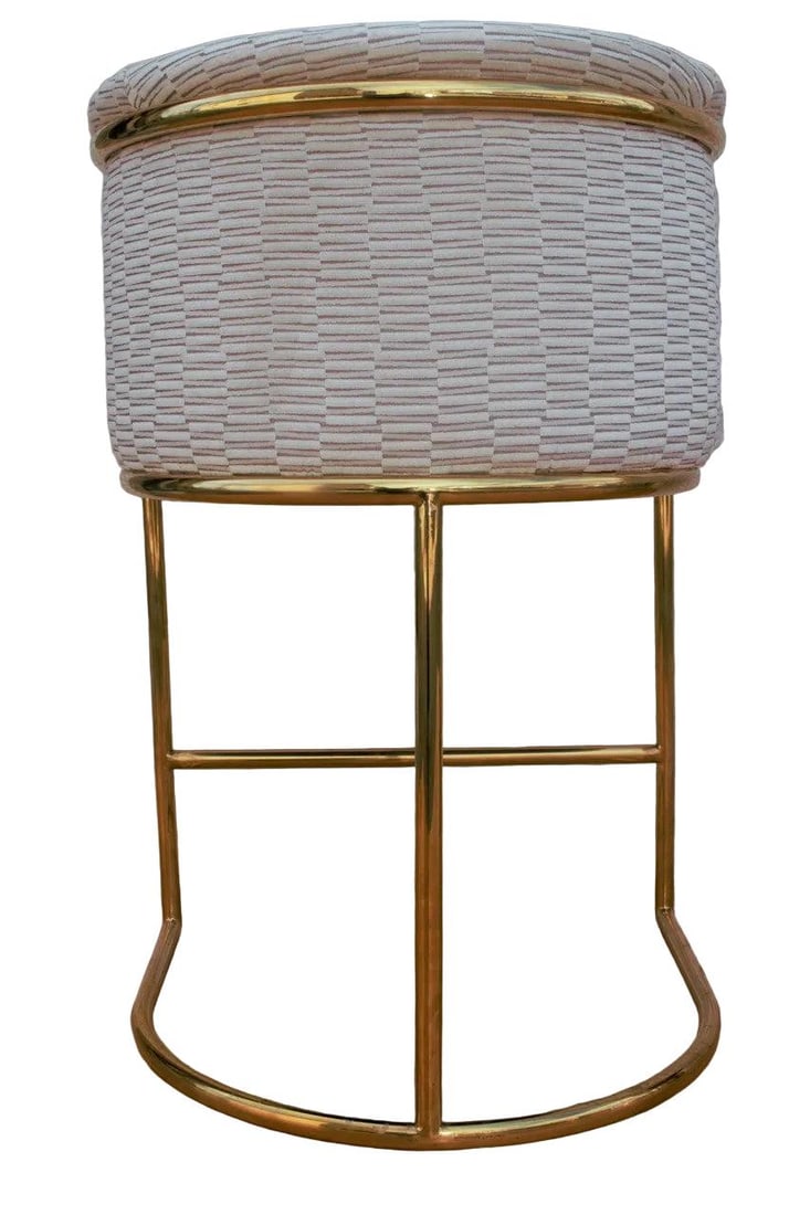 Mid Century Modern Barrel Back Bar Stools Newly Reupholstered - Set of 3 - 7