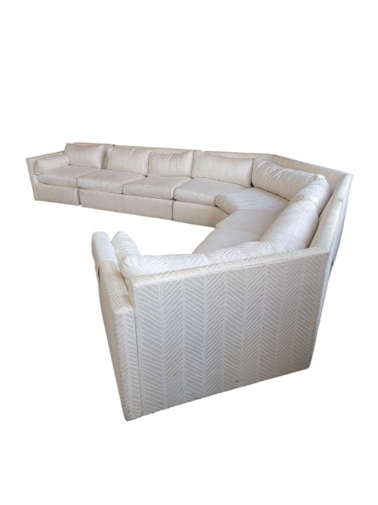 MCM Milo Baughman Style Hexagonal Curved Sectional Sofa by Drexel - 3