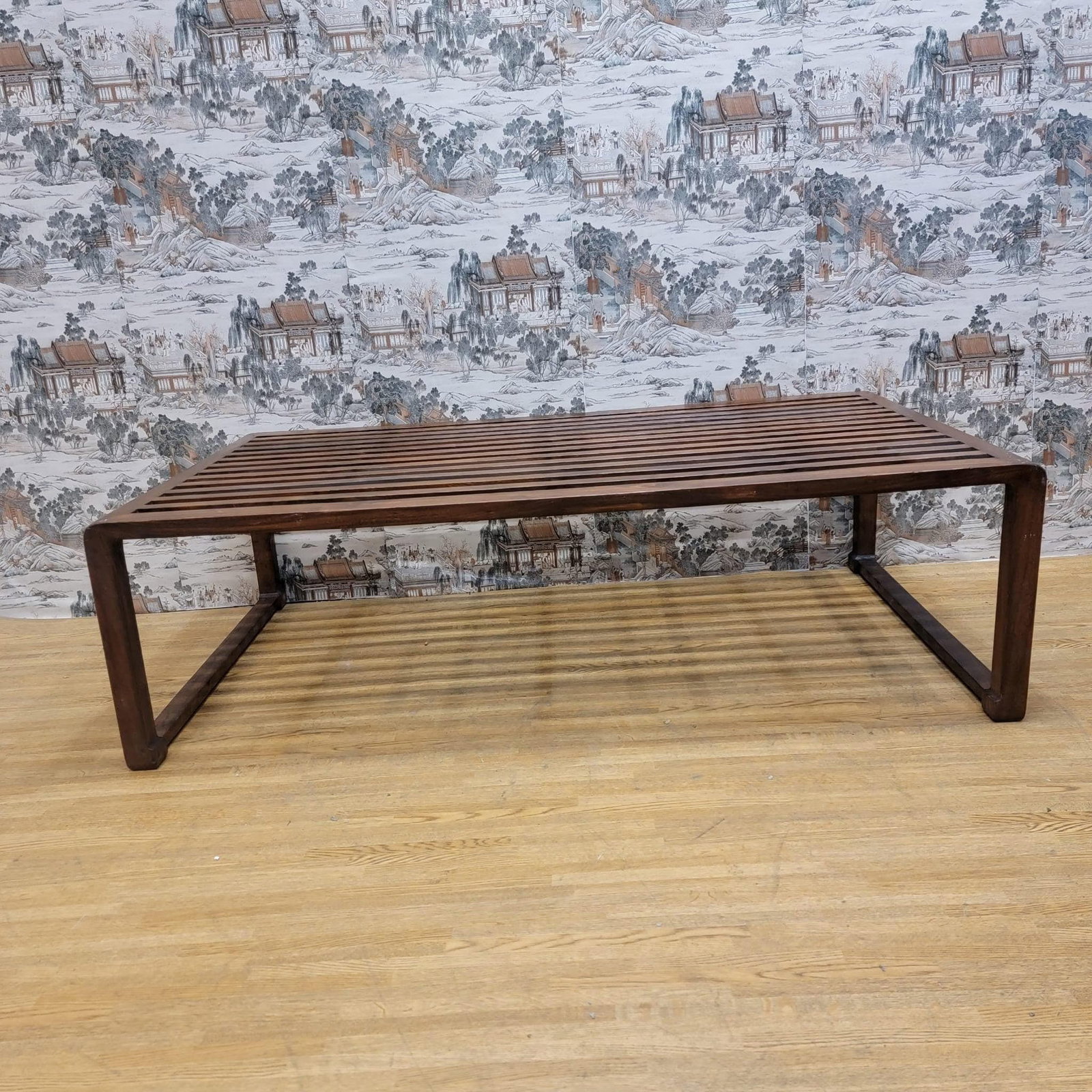 Vintage Chinese Elm Slotted Top Coffee Table - 2