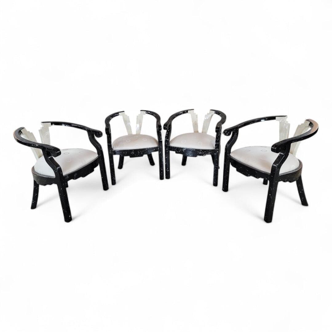 Postmodern Sculptural Tessellated Stone Dining Chairs - 6 - 3