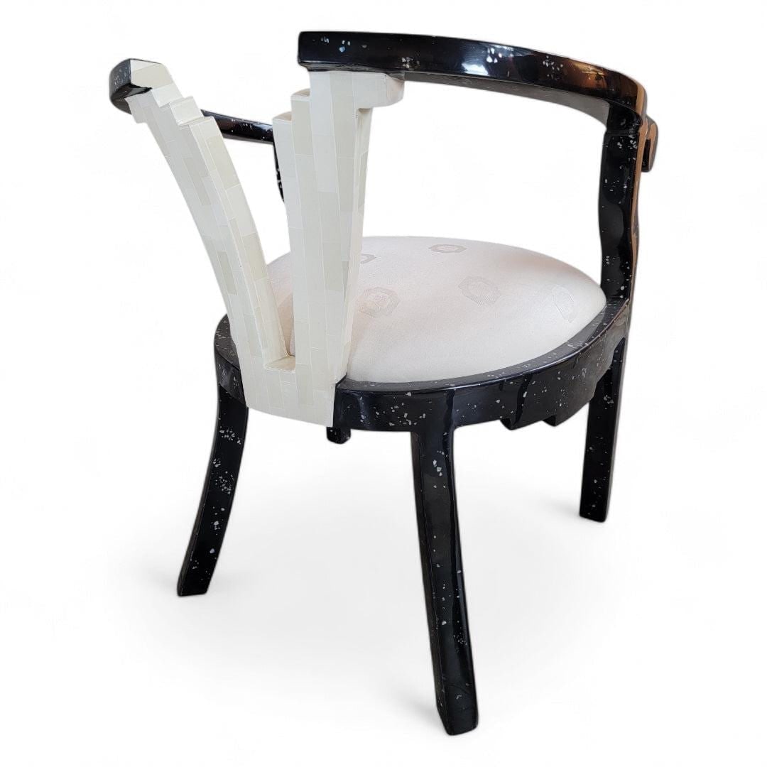 Postmodern Sculptural Tessellated Stone Dining Chairs - 6 - 6