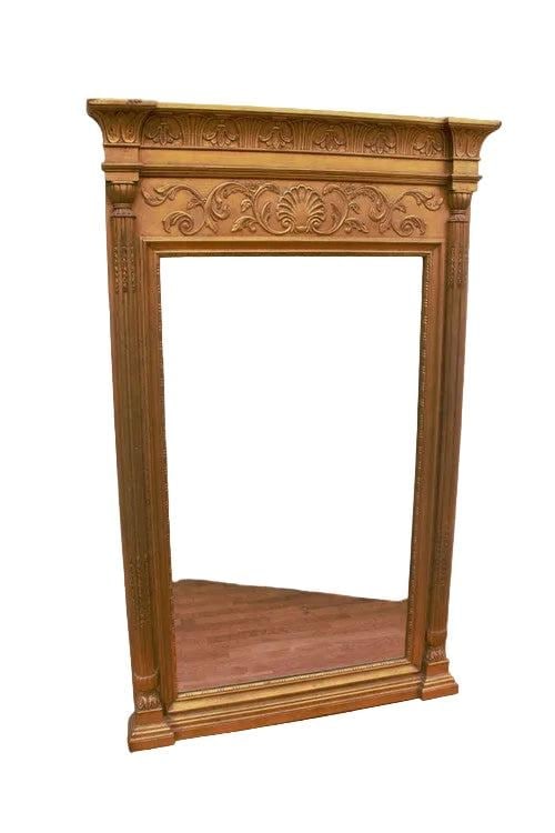 Hollywood Regency Wall Mirror by Henredon: Title: Hollywood Regency Wall Mirror by Henredon Description: Hollywood Regency Henredon for Charles X Collection Brass Wall Mirror Accent your wall with a large Henredon rectangular mirror. The mirro