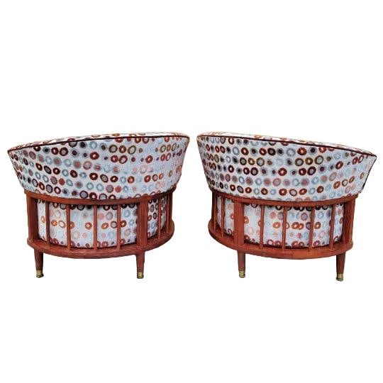 MCM Barrel Back Club Chairs Newly Reupholstered - Pair - 3