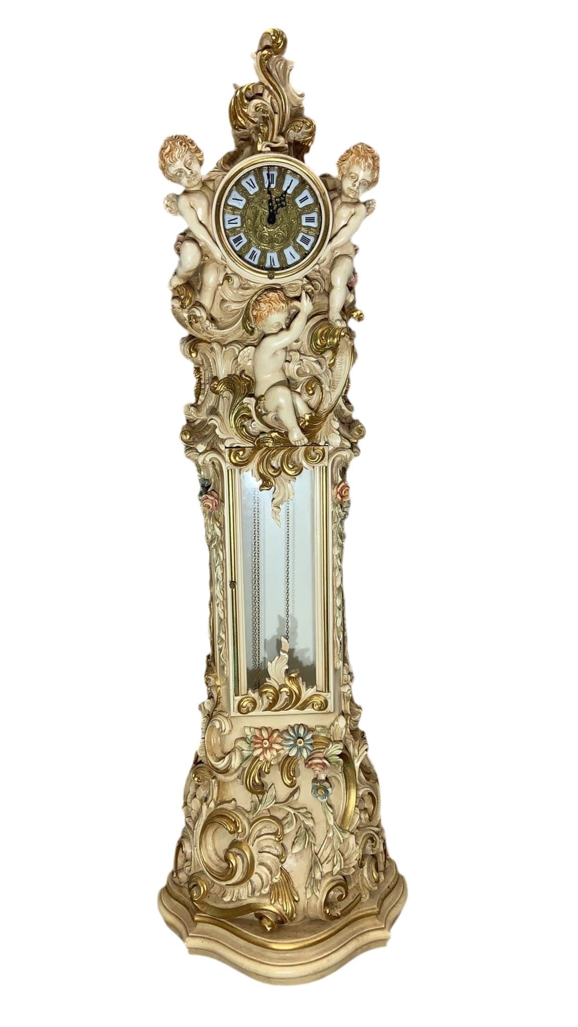 Vintage Italian Rococo Figural Grandfathers Clock - 9