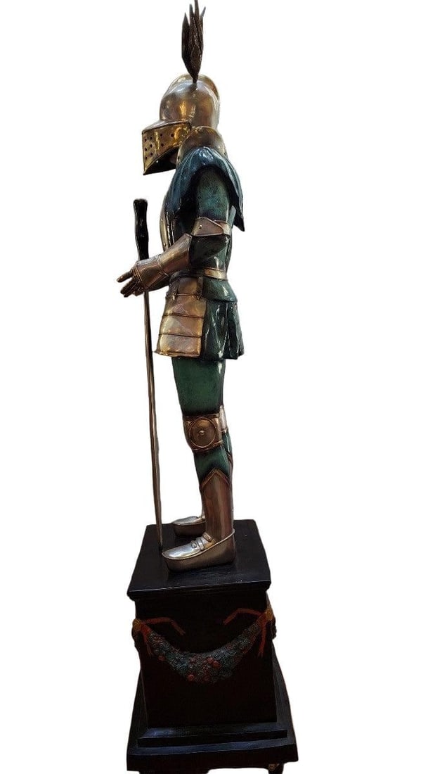 Vintage Life-Size Medieval Bronze Knight Statues ? Pair - 4