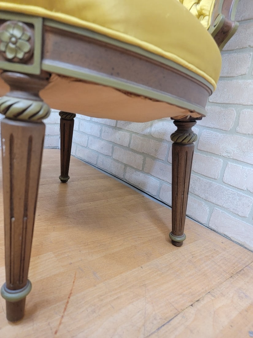 Hollywood Regency Grosfeld House Asymmetrical Tufted Boudoir Chairs - Pair - 10