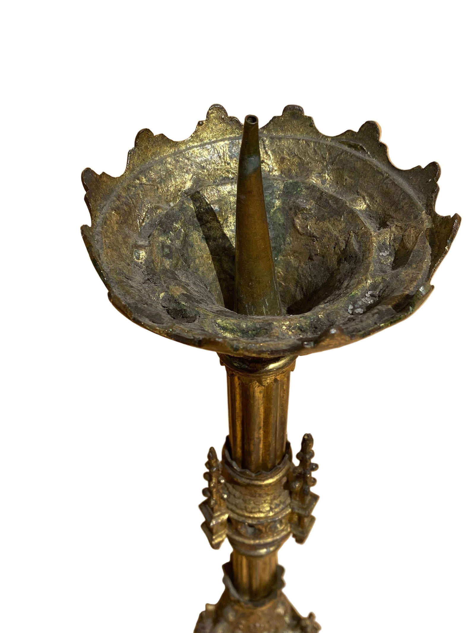 Antique French Neogothic Altar Torch?re Candlestick Set - 4