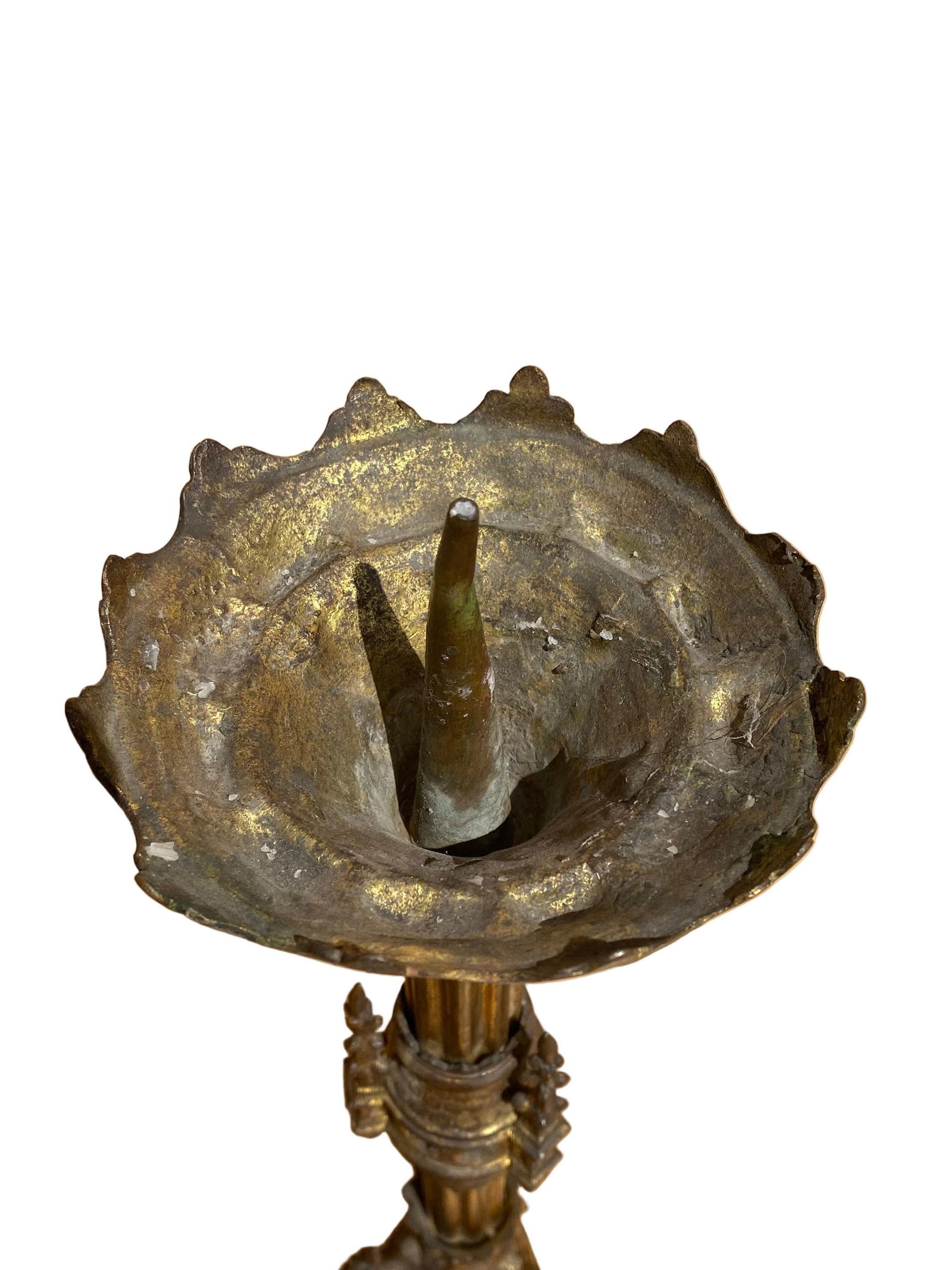 Antique French Neogothic Altar Torch?re Candlestick Set - 7