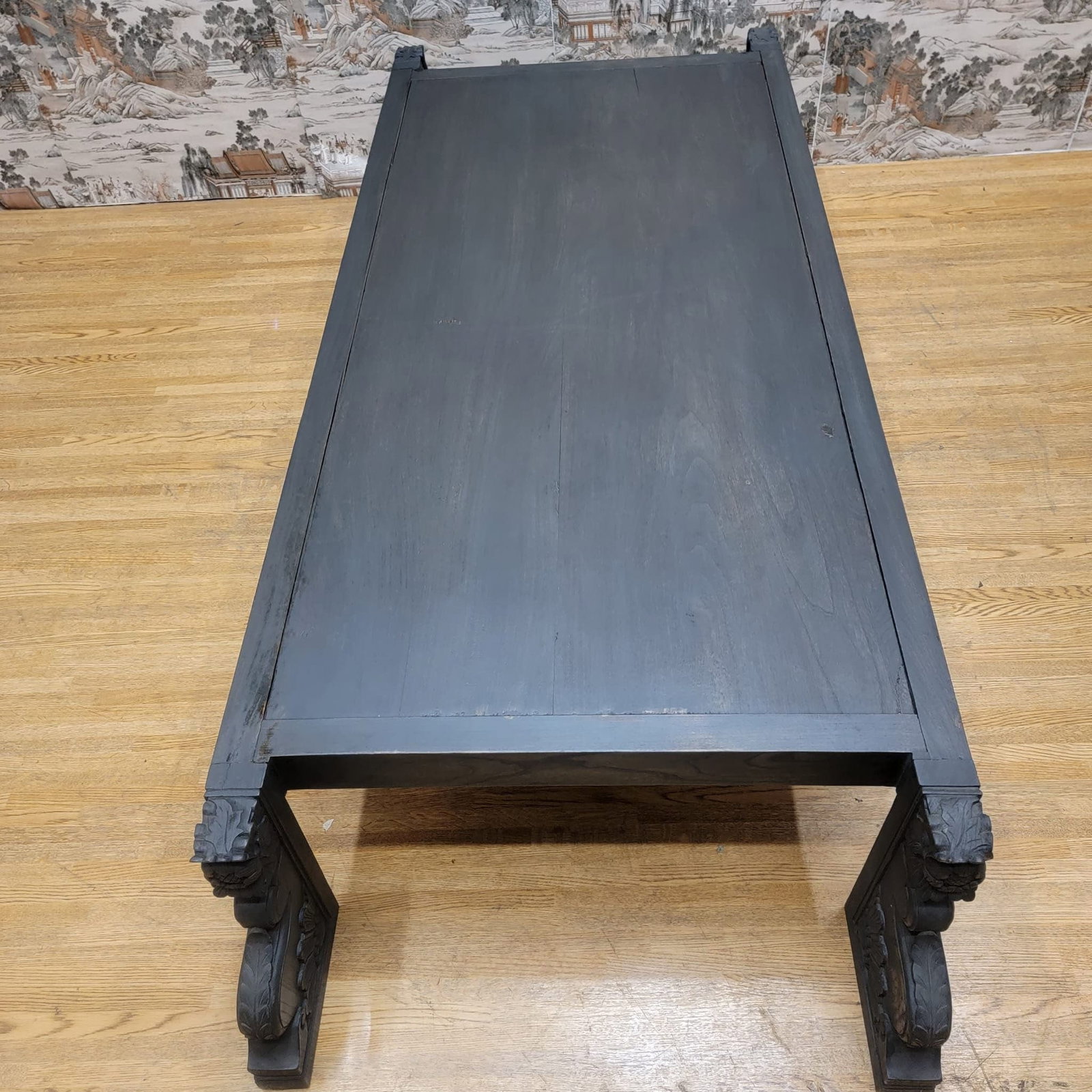 Vintage Chinese Carved Elm Coffee Table - 10