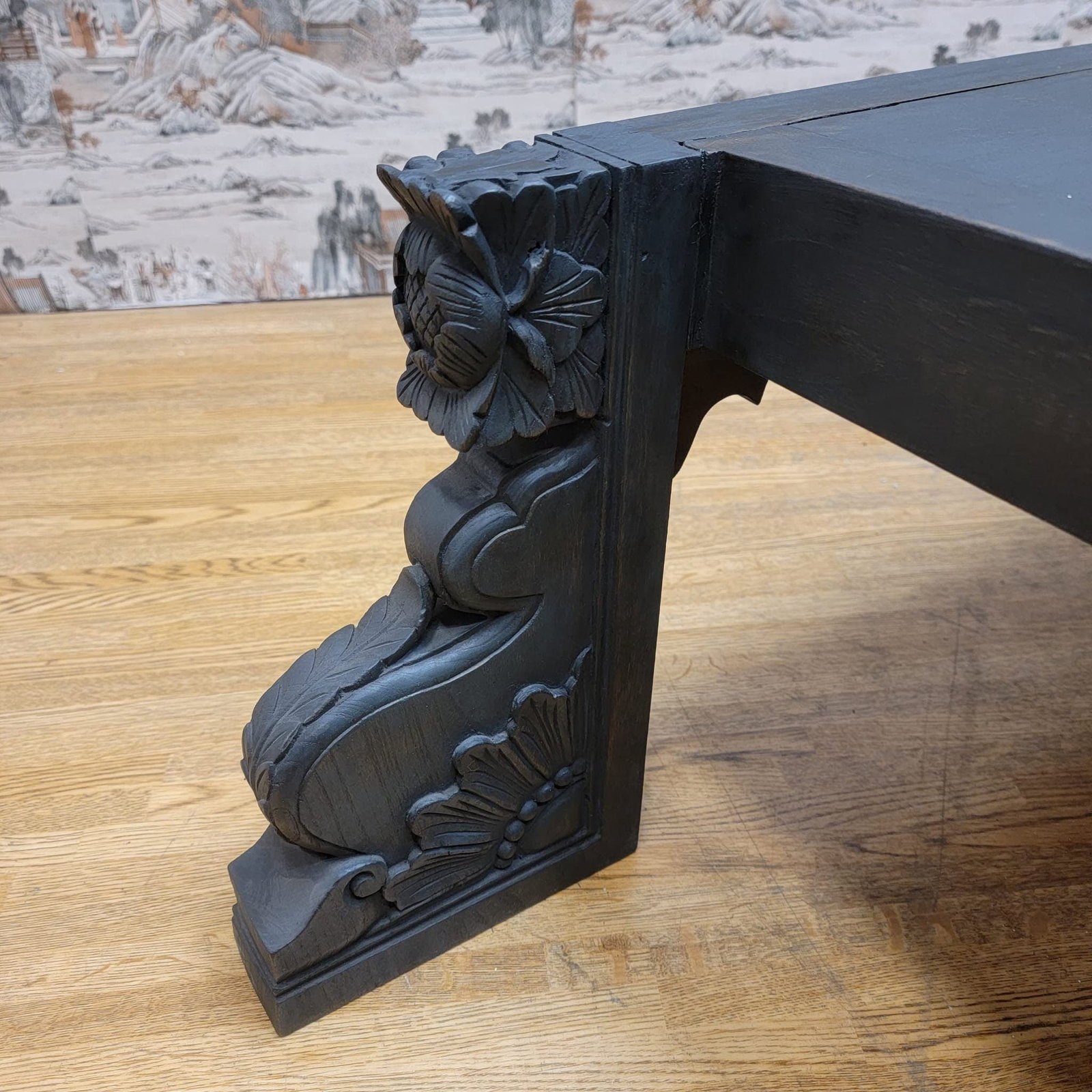 Vintage Chinese Carved Elm Coffee Table - 2