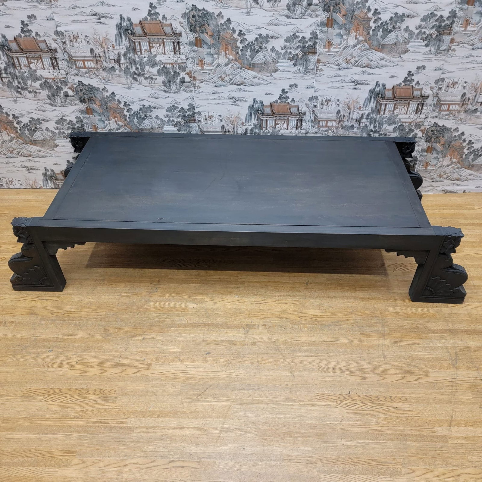 Vintage Chinese Carved Elm Coffee Table - 9