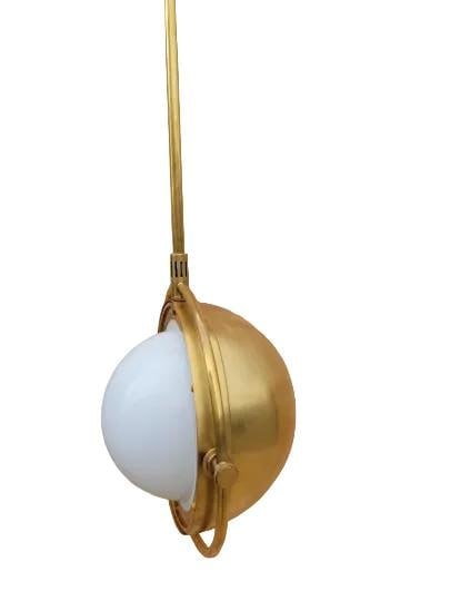 Thomas O'Brien Decca Medium Orbital Pendant Light: Title: Thomas O'Brien Decca Medium Orbital Pendant Light Description: Thomas O'Brien For Visual Comfort Signature Decca Medium Orbital Pendant Light in Antique Brass Brand - Visual