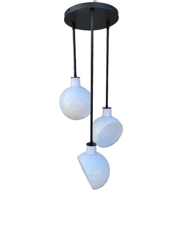 Edendale Angled Opal Hanging 3 Pendant Light - 2