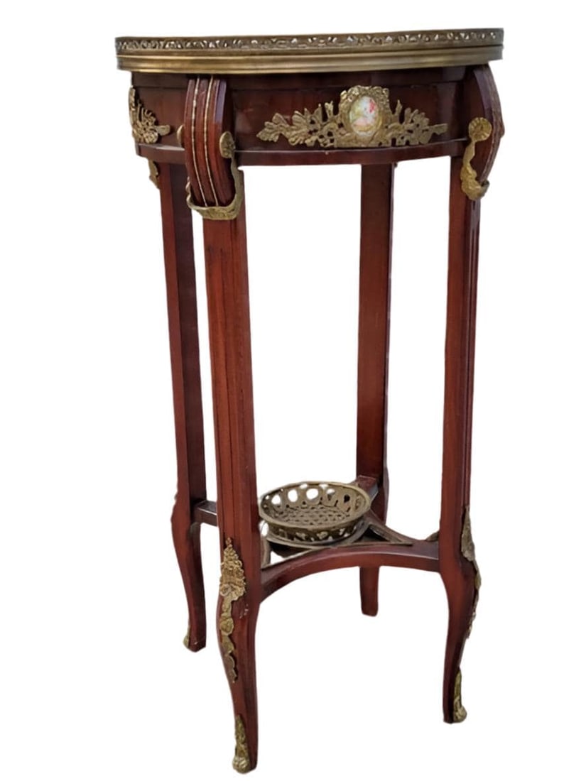 Antique French Louis XVI Style Tall Accent Table - 2