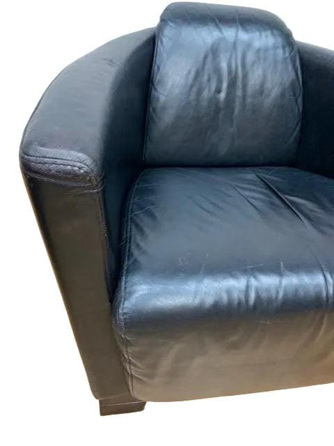 MCM Nicoletti Calia Salotti Black Leather Chairs - Pair - 10