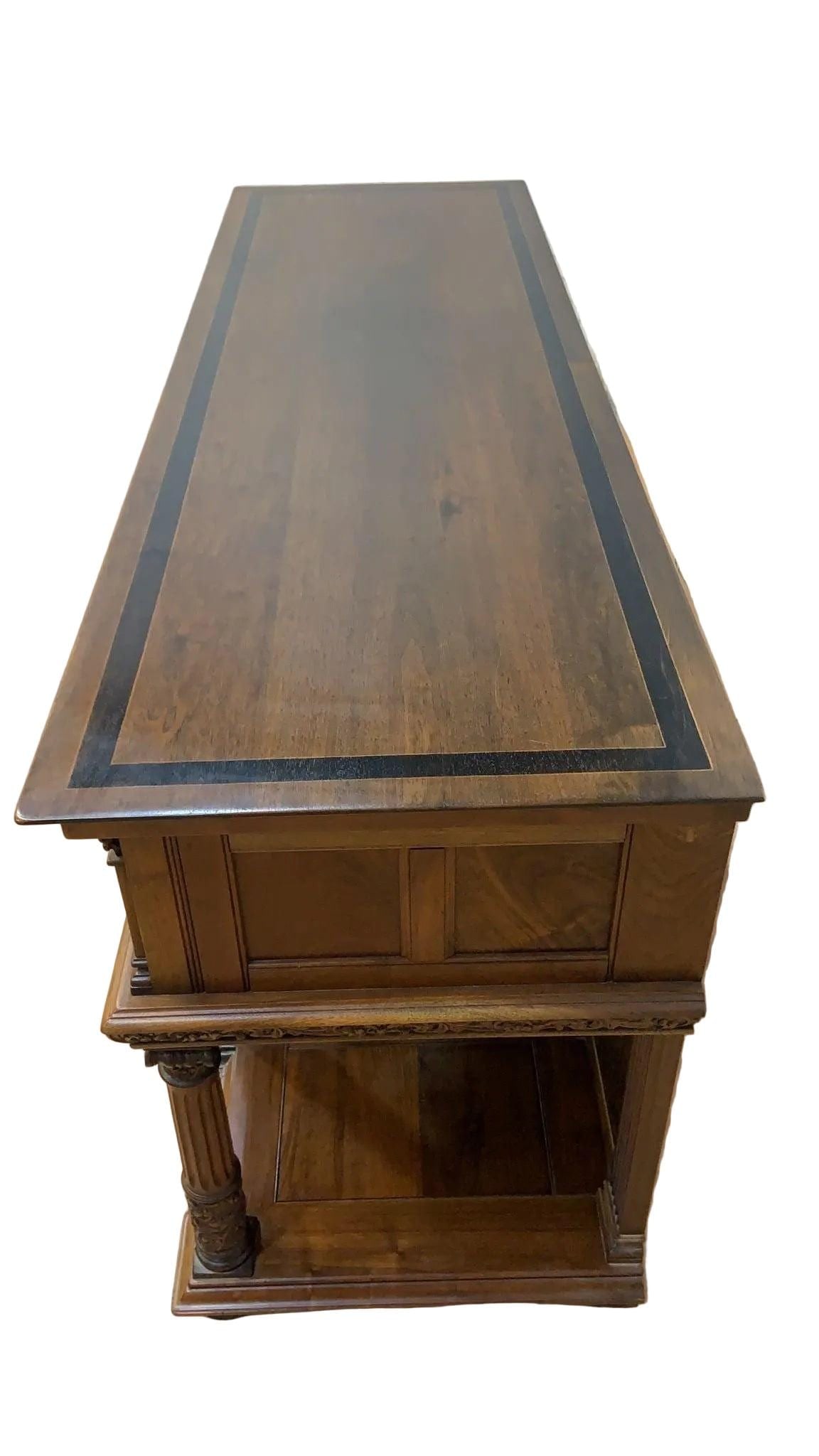 Antique French Renaissance Revival Style Carved Sideboard - 4