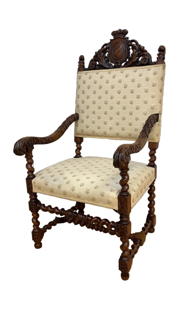 Antique French Jacobean Revival Renaissance Style Dining Chairs - 8 - 4