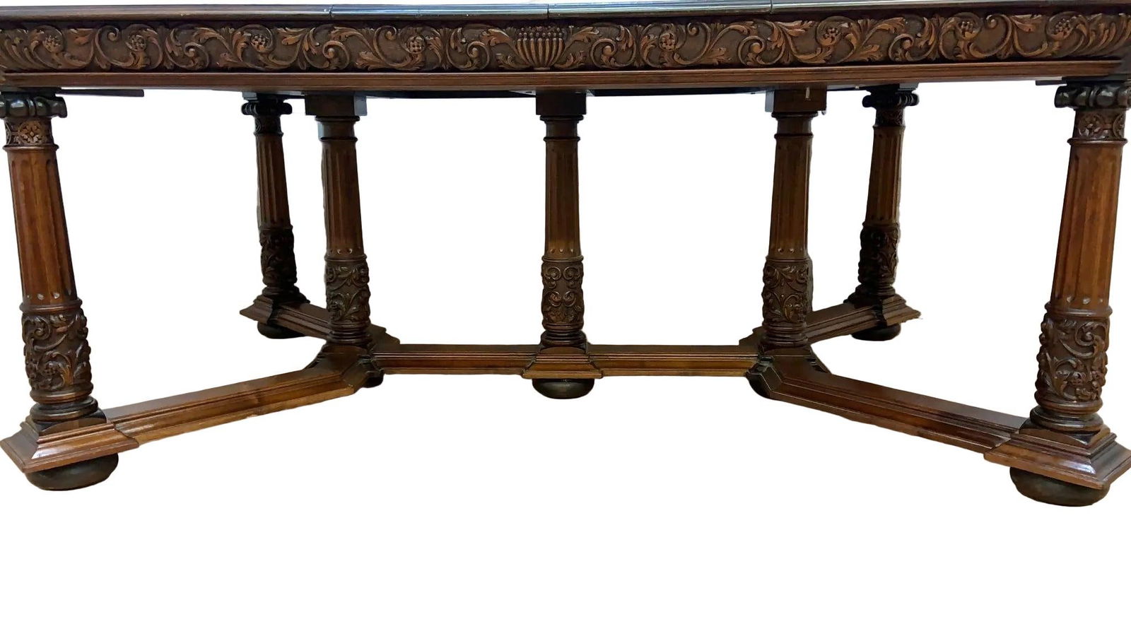 Antique Revival Style Carved Extending Dining Table - 5