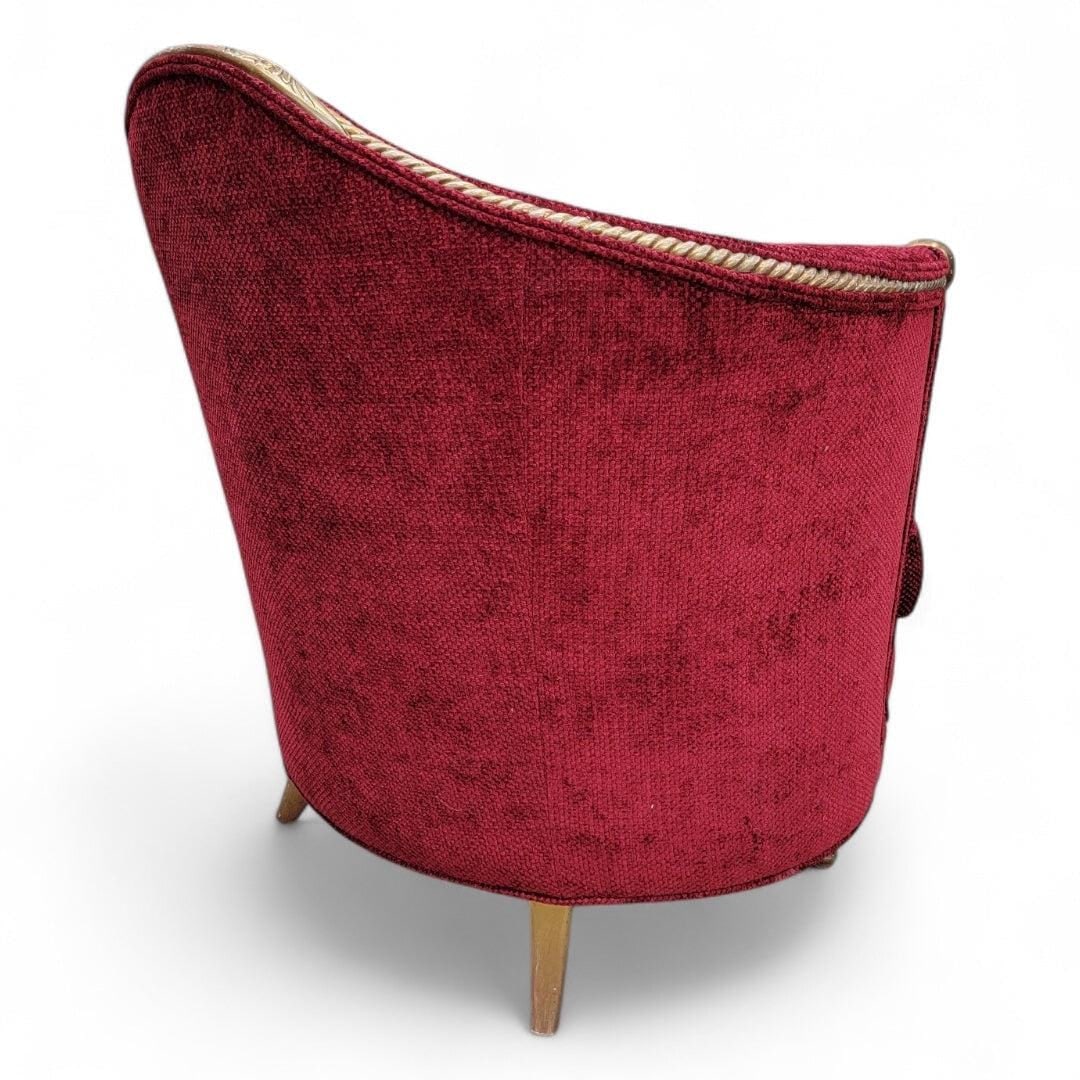 Antique French Art Nouveau Maurice Dufrene Barrel Back Chair and Boudoir Sofa - 9