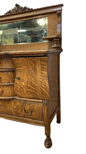 Antique Empire Quarter Sawn Buffet Cabinet - 4