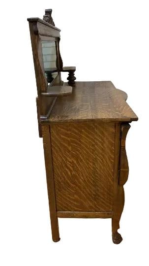 Antique Empire Quarter Sawn Buffet Cabinet - 9