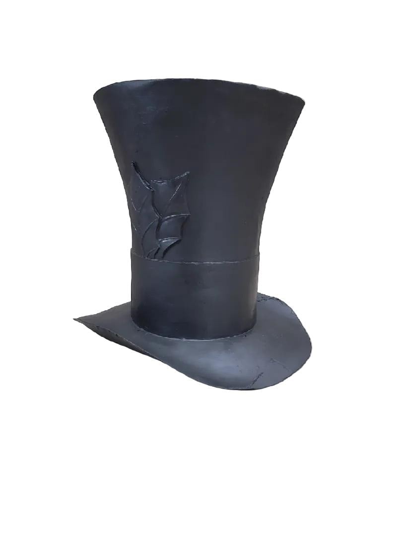 Vintage Oversized Fiber-Glass Resin Crafted Black Magician Top-Hat Prop/Holiday Decor Piece - 6