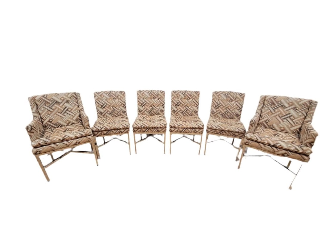 MCM Milo Baughman Chrome Base Dining Chairs - Set of 6 - 2