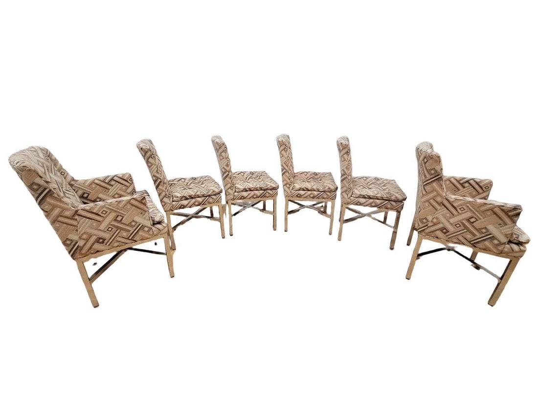 MCM Milo Baughman Chrome Base Dining Chairs - Set of 6 - 4