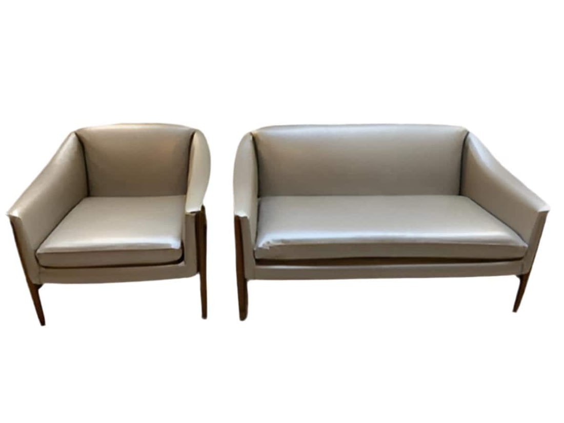 Danish Modern Dux Folke Ohlsson Sofa and Side Chair Set Newly Reupholstered (1 of 9)
