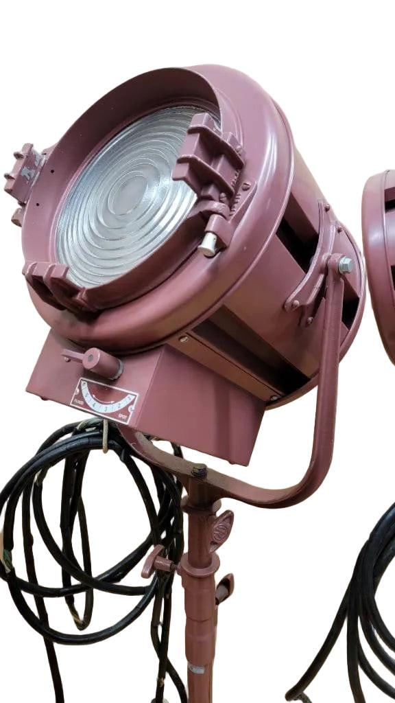 Vintage Mole Richardson Solar Spot Stage Light Floor Lamps 412 and 407 - 6 - 3