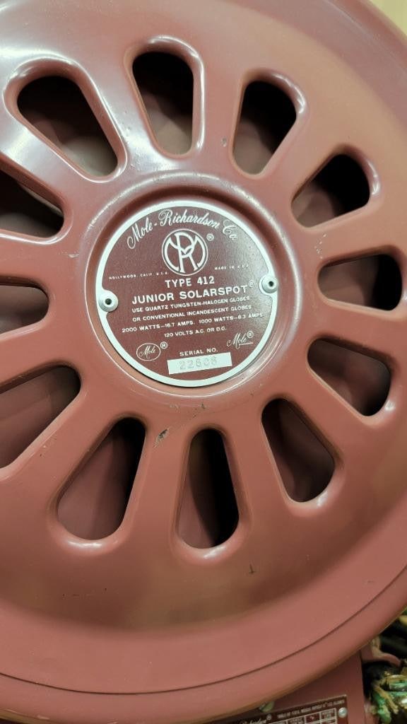 Vintage Mole Richardson Solar Spot Stage Light Floor Lamps 412 and 407 - 6 - 6