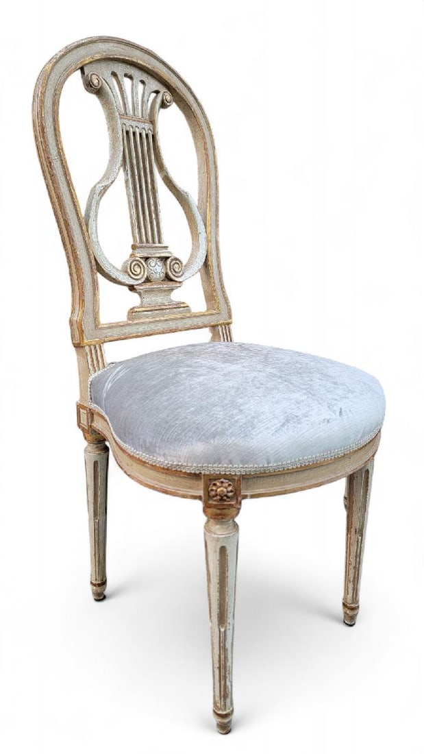 Antique French Louis XVI Style Dining Chairs Newly Upholstered - Set of 4 - 5