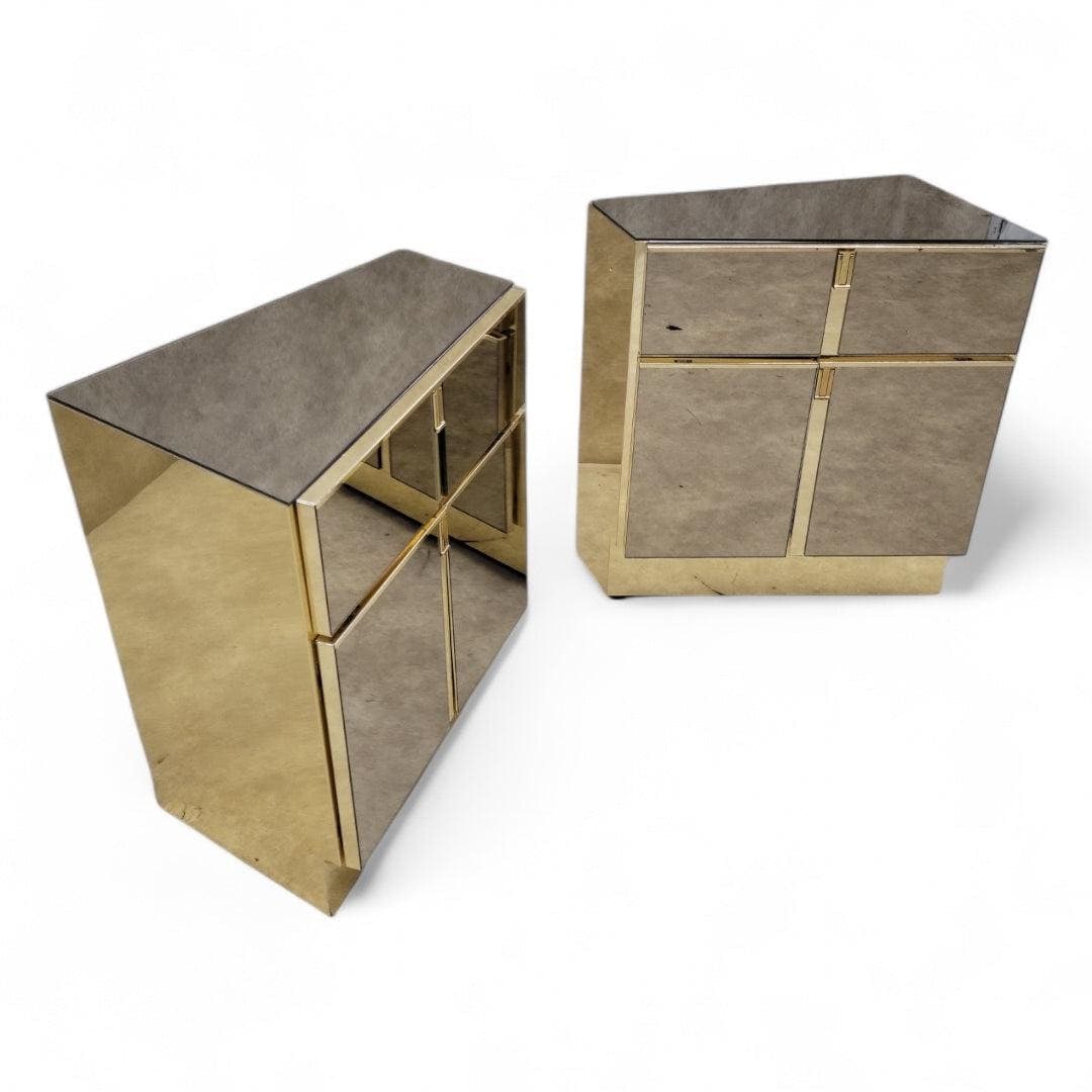 MCM Bronze Mirrored and Brass Bedroom Set by Ello - 4
