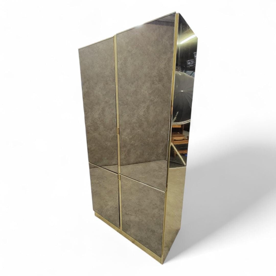MCM Bronze Mirrored and Brass Bedroom Set by Ello - 9