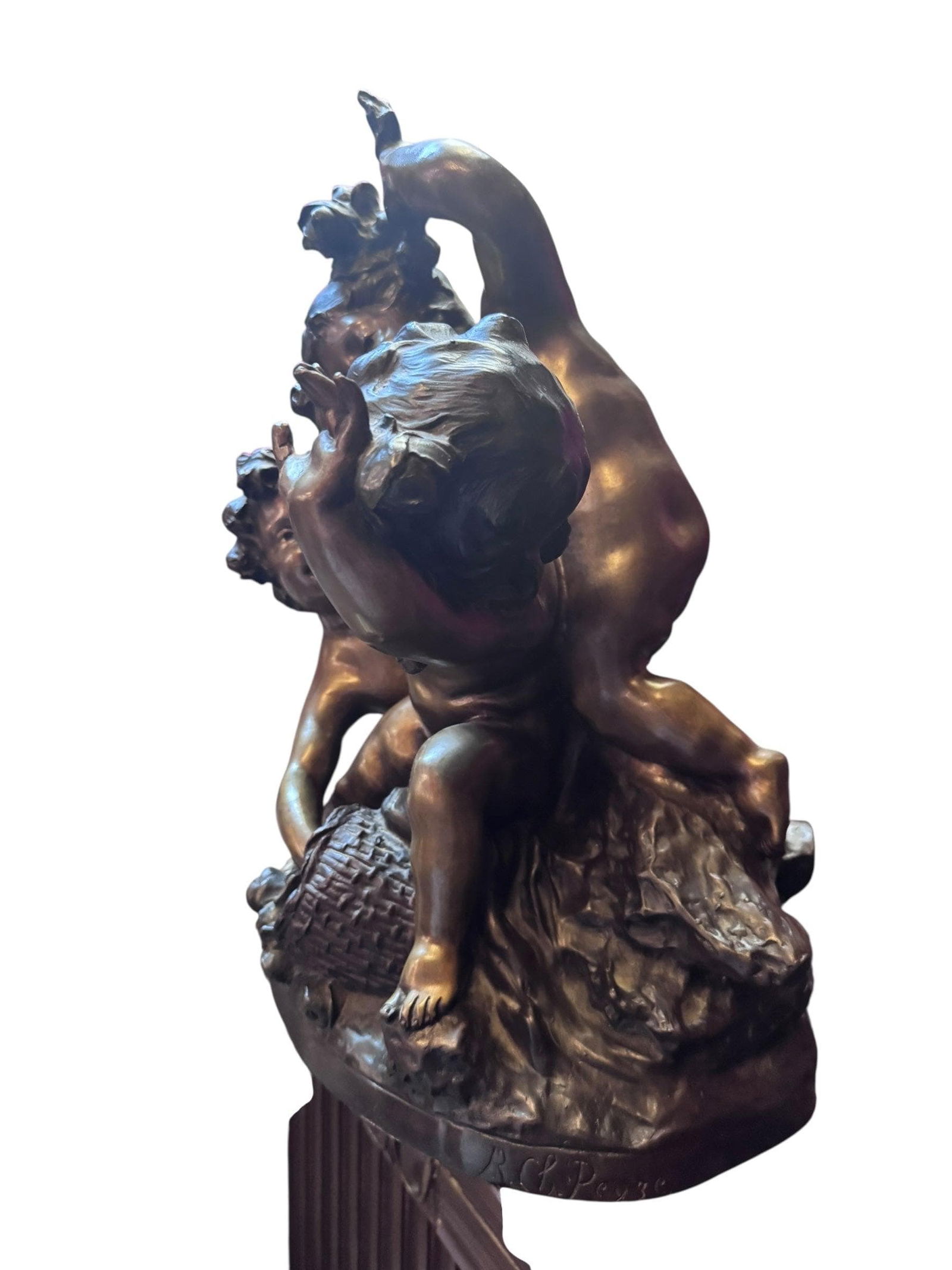 Antique French Sculpture by Charles Raphael Peyre "Battle of the Flowers" - 10