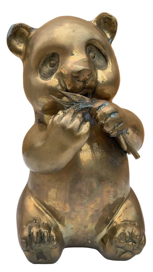 MCM Brass Panda Statue Figurine - 4